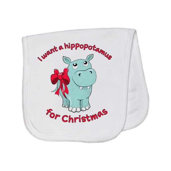 Inktastic I Want a Hippopotamus for Christmas Baby Burp Cloth