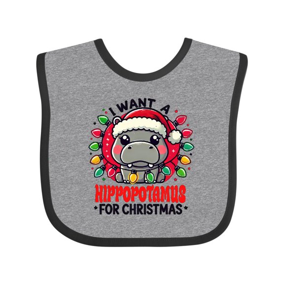 Inktastic I Want a Hippopotamus for Christmas Boys Baby Bib