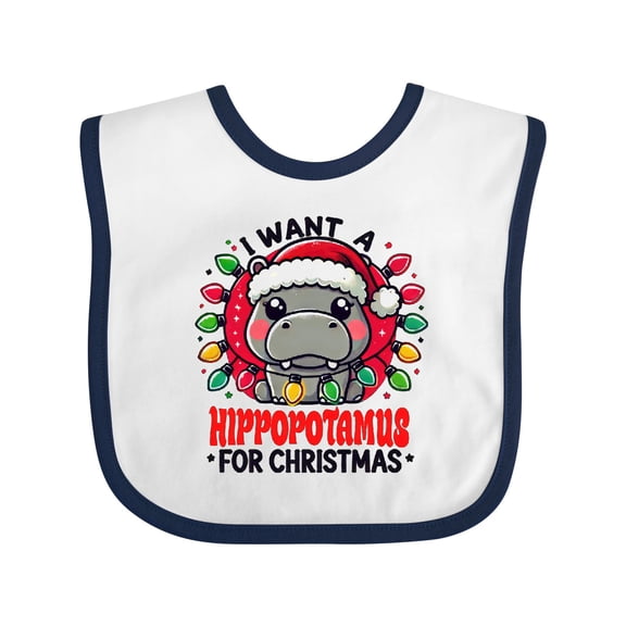 Inktastic I Want a Hippopotamus for Christmas Boys Baby Bib