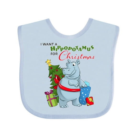 Inktastic I Want a Hippopotamus for Christmas Boys or Girls Baby Bib
