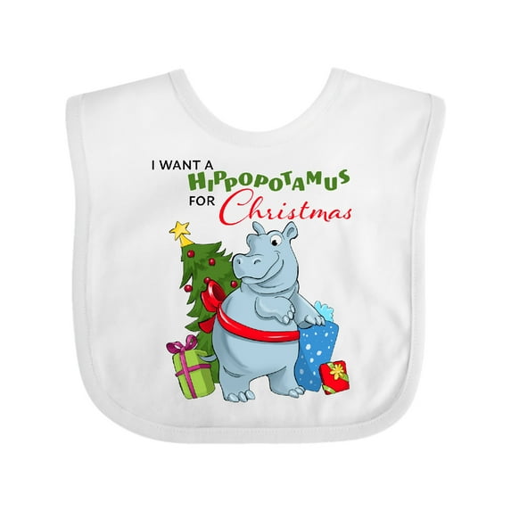 Inktastic I Want a Hippopotamus for Christmas Boys or Girls Baby Bib