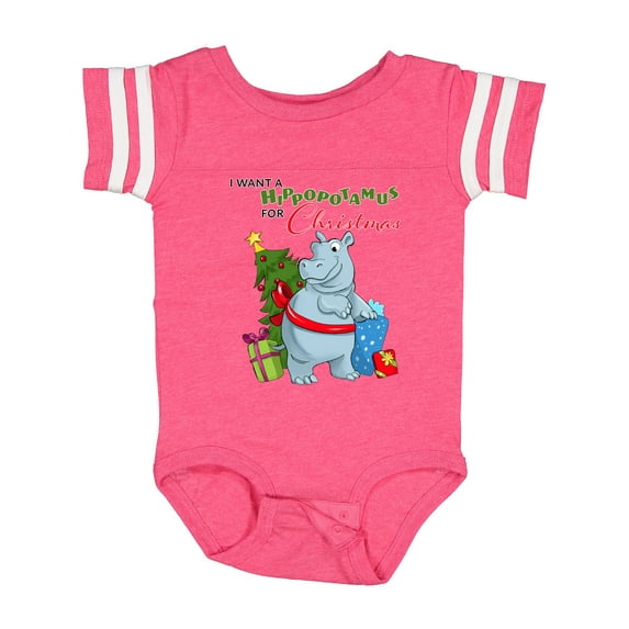 Inktastic I Want a Hippopotamus for Christmas Boys or Girls Baby Bodysuit