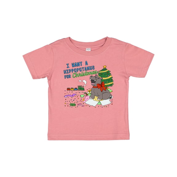 Inktastic I Want a Hippopotamus for Christmas Boys or Girls Baby T-Shirt