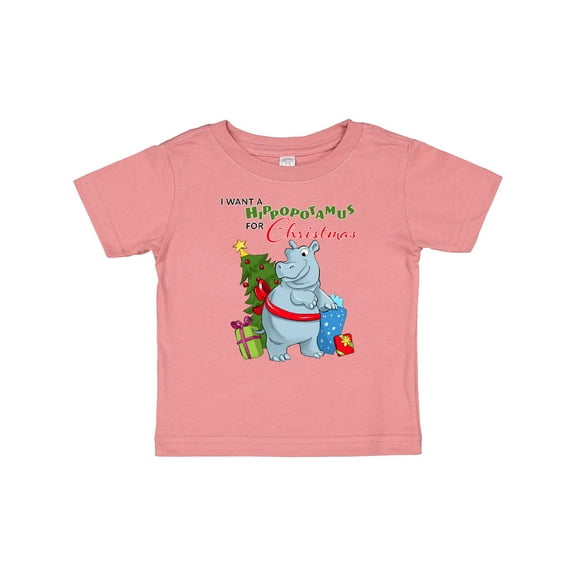 Inktastic I Want a Hippopotamus for Christmas Boys or Girls Baby T-Shirt