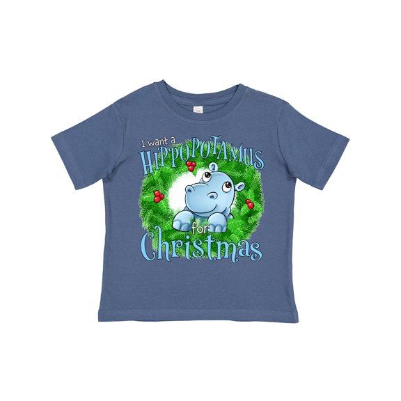 Inktastic I Want a Hippopotamus for Christmas Boys or Girls Toddler T-Shirt