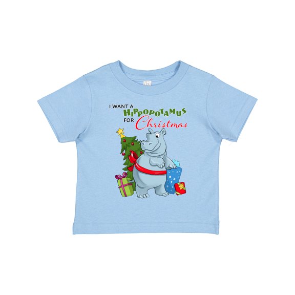 Inktastic I Want a Hippopotamus for Christmas Boys or Girls Toddler T-Shirt