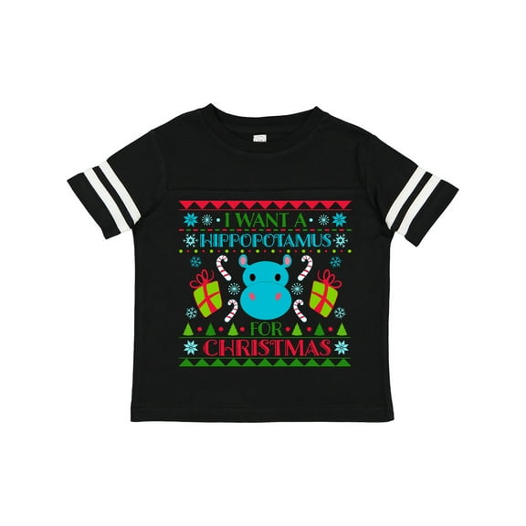 Inktastic I Want a Hippopotamus for Christmas Cute Ugly Sweater Boys or Girls Toddler T-Shirt