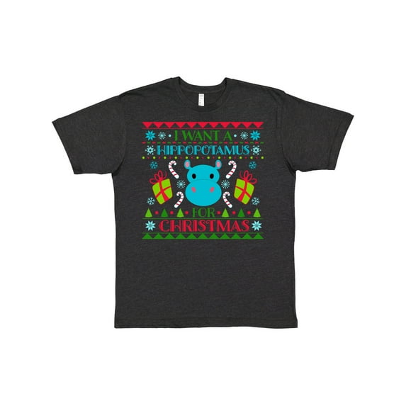 Inktastic I Want a Hippopotamus for Christmas Cute Ugly Sweater T-Shirt