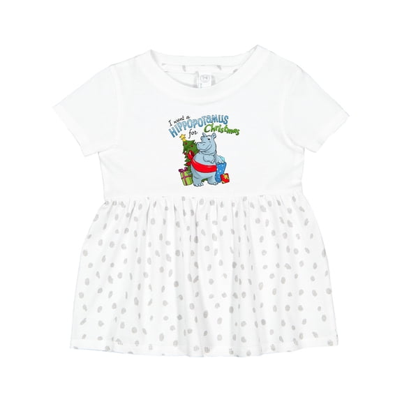Inktastic I Want a Hippopotamus for Christmas Girls Baby Dress