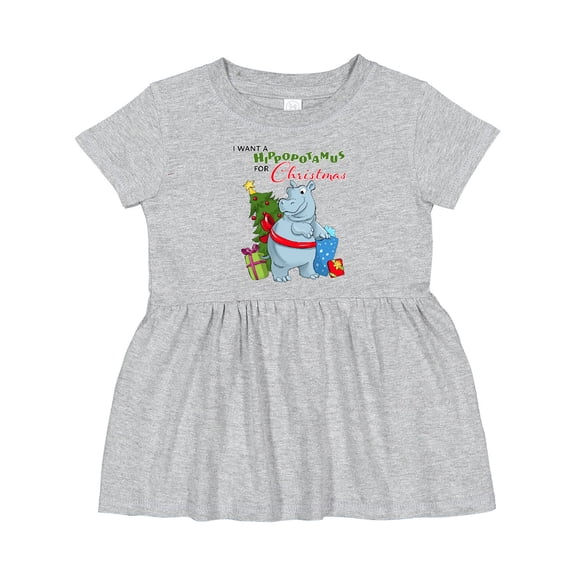 Inktastic I Want a Hippopotamus for Christmas Girls Baby Dress