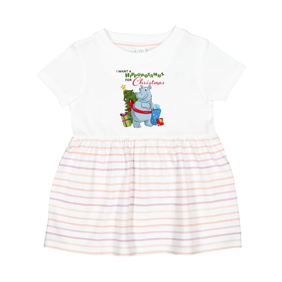Inktastic I Want a Hippopotamus for Christmas Girls Baby Dress