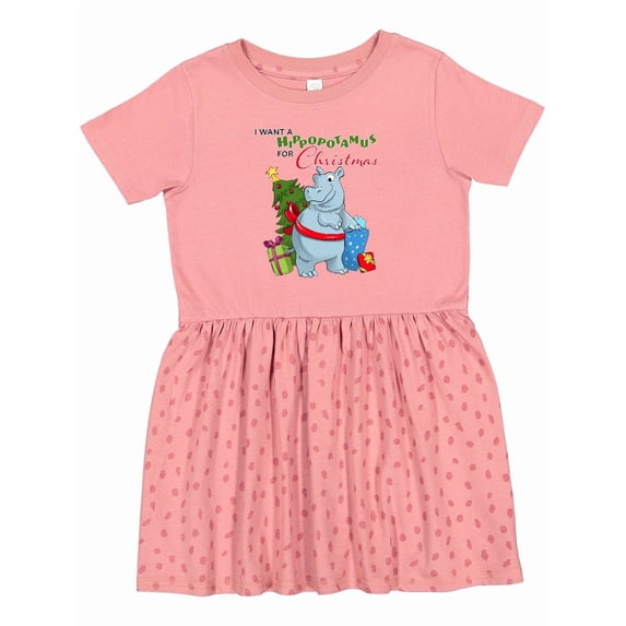 Inktastic I Want a Hippopotamus for Christmas Girls Toddler Dress
