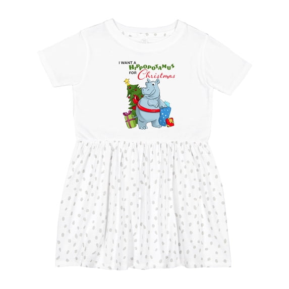 Inktastic I Want a Hippopotamus for Christmas Girls Toddler Dress