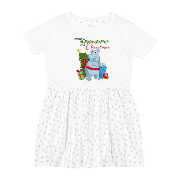 Inktastic I Want a Hippopotamus for Christmas Girls Toddler Dress
