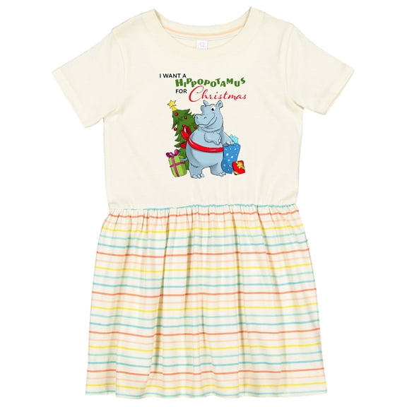 Inktastic I Want a Hippopotamus for Christmas Girls Toddler Dress