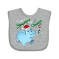 thumbnail image 1 of Inktastic I Want a Hippopotamus for Christmas Hippo in Santa Hat Boys or Girls Baby Bib, 1 of 4