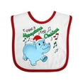 thumbnail image 1 of Inktastic I Want a Hippopotamus for Christmas Hippo in Santa Hat Boys or Girls Baby Bib, 1 of 4