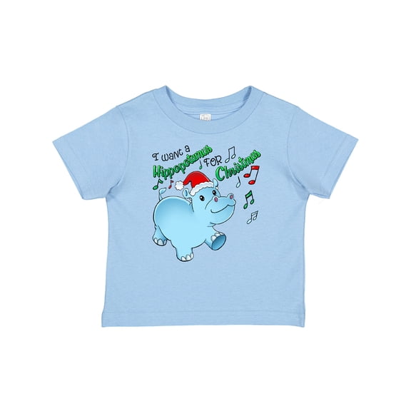 Inktastic I Want a Hippopotamus for Christmas Hippo in Santa Hat Boys or Girls Baby T-Shirt