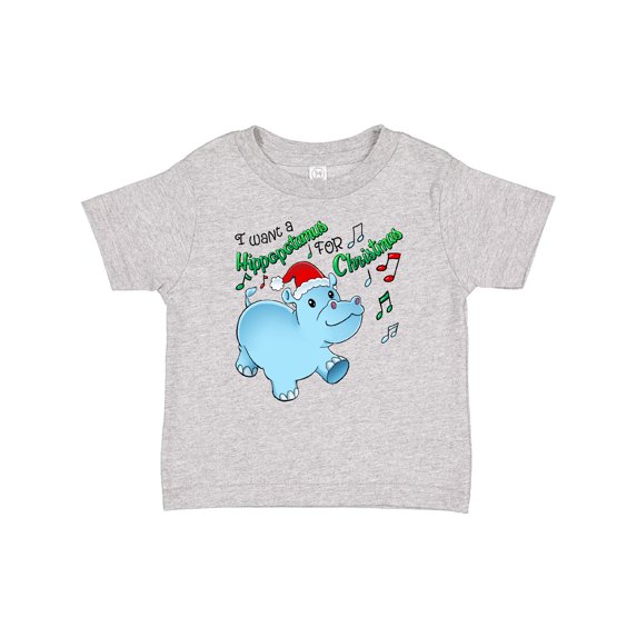 Inktastic I Want a Hippopotamus for Christmas Hippo in Santa Hat Boys or Girls Baby T-Shirt