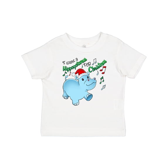 Inktastic I Want a Hippopotamus for Christmas Hippo in Santa Hat Boys or Girls Baby T-Shirt