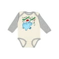 thumbnail image 1 of Inktastic I Want a Hippopotamus for Christmas Hippo in Santa Hat Boys or Girls Long Sleeve Baby Bodysuit, 1 of 5