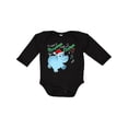 thumbnail image 1 of Inktastic I Want a Hippopotamus for Christmas Hippo in Santa Hat Boys or Girls Long Sleeve Baby Bodysuit, 1 of 5