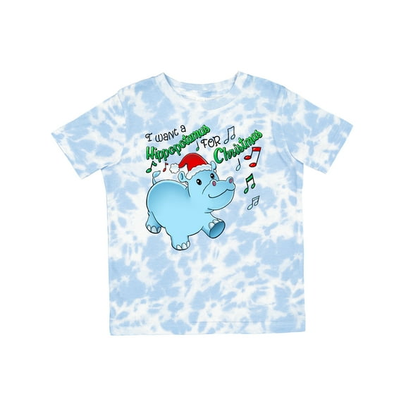 Inktastic I Want a Hippopotamus for Christmas Hippo in Santa Hat Boys or Girls Toddler T-Shirt