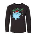 thumbnail image 1 of Inktastic I Want a Hippopotamus for Christmas Hippo in Santa Hat Long Sleeve Youth T-Shirt, 1 of 5
