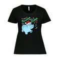 thumbnail image 1 of Inktastic I Want a Hippopotamus for Christmas Hippo in Santa Hat Women's Plus Size T-Shirt, 1 of 5