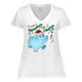 thumbnail image 1 of Inktastic I Want a Hippopotamus for Christmas Hippo in Santa Hat Women's Plus Size V-Neck T-Shirt, 1 of 5