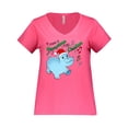 thumbnail image 1 of Inktastic I Want a Hippopotamus for Christmas Hippo in Santa Hat Women's Plus Size V-Neck T-Shirt, 1 of 4