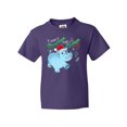 thumbnail image 1 of Inktastic I Want a Hippopotamus for Christmas Hippo in Santa Hat Youth T-Shirt, 1 of 5
