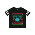 thumbnail image 1 of Inktastic I Want a Hippopotamus for Christmas Pixelated Ugly Sweater Boys or Girls Toddler T-Shirt, 1 of 5