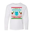 thumbnail image 1 of Inktastic I Want a Hippopotamus for Christmas Pixelated Ugly Sweater Long Sleeve Youth T-Shirt, 1 of 5