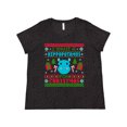 thumbnail image 1 of Inktastic I Want a Hippopotamus for Christmas Pixelated Ugly Sweater Women's Plus Size T-Shirt, 1 of 5