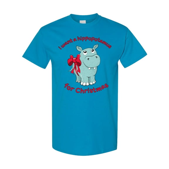Inktastic I Want a Hippopotamus for Christmas T-Shirt