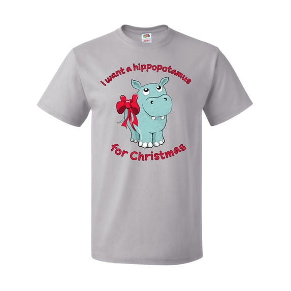 Inktastic I Want a Hippopotamus for Christmas T-Shirt