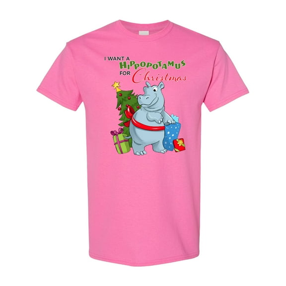 Inktastic I Want a Hippopotamus for Christmas T-Shirt