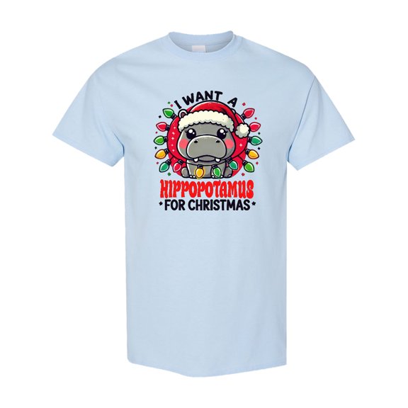Inktastic I Want a Hippopotamus for Christmas T-Shirt