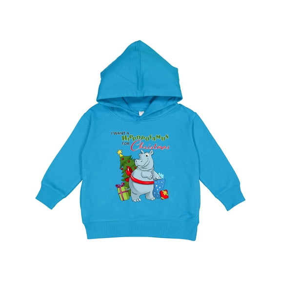 Inktastic I Want a Hippopotamus for Christmas Toddler Hoodie