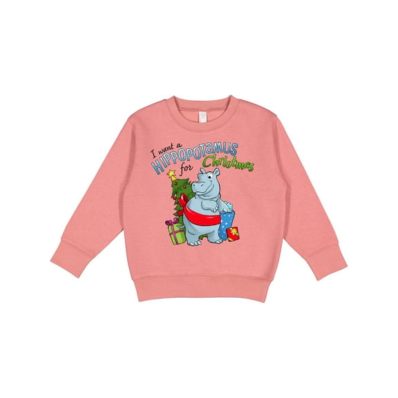 Inktastic I Want a Hippopotamus for Christmas Toddler Sweatshirt