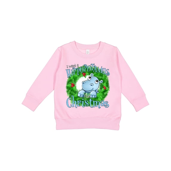 Inktastic I Want a Hippopotamus for Christmas Toddler Sweatshirt