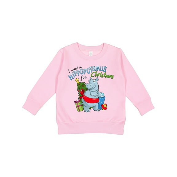 Inktastic I Want a Hippopotamus for Christmas Toddler Sweatshirt