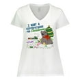 thumbnail image 1 of Inktastic I Want a Hippopotamus for Christmas Women's Plus Size V-Neck T-Shirt, 1 of 5