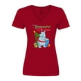 thumbnail image 1 of Inktastic I Want a Hippopotamus for Christmas Women's V-Neck T-Shirt, 1 of 5