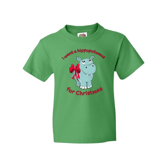 Inktastic I Want a Hippopotamus for Christmas Youth T-Shirt