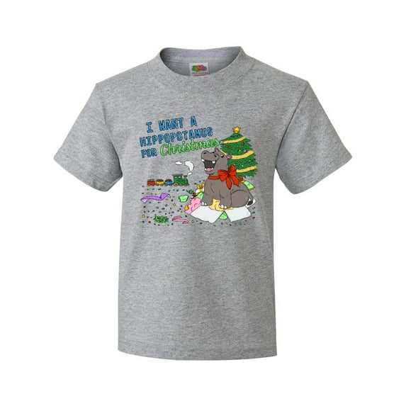 Inktastic I Want a Hippopotamus for Christmas Youth T-Shirt