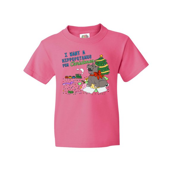 Inktastic I Want a Hippopotamus for Christmas Youth T-Shirt
