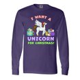 thumbnail image 1 of Inktastic I Want a Unicorn for Christmas with Presents Long Sleeve T-Shirt, 1 of 5