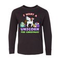 thumbnail image 1 of Inktastic I Want a Unicorn for Christmas with Presents Long Sleeve Youth T-Shirt, 1 of 5